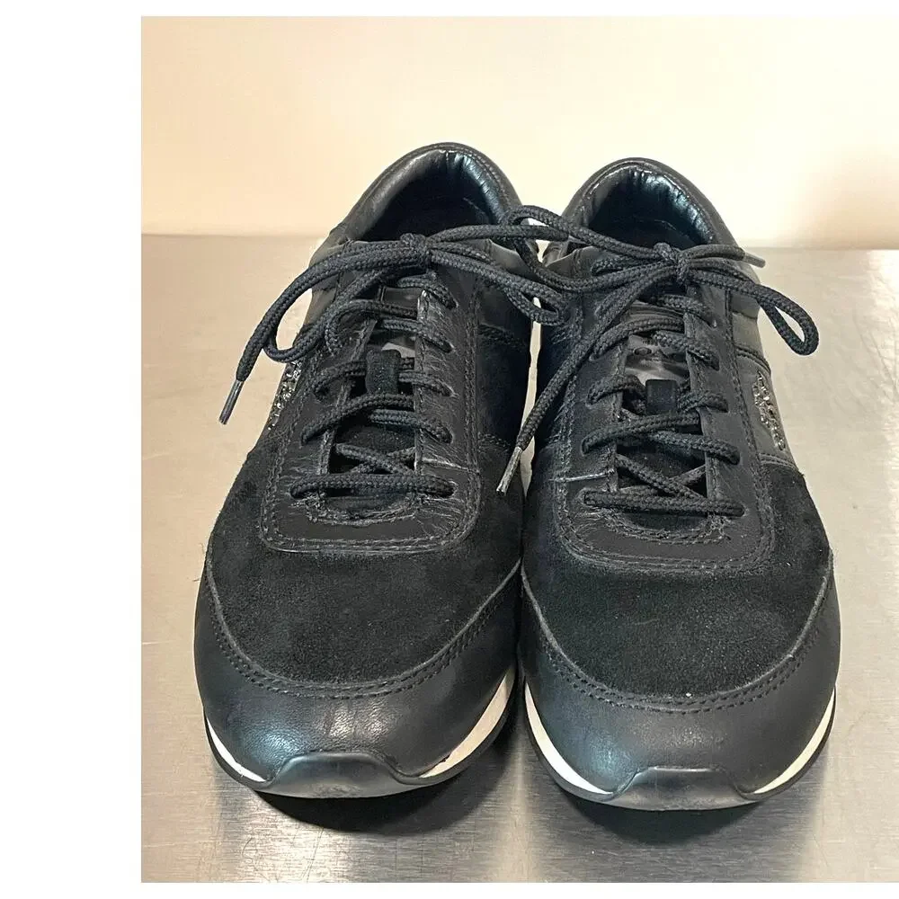 Coach Raylen Sneakers Women's 8 Black Leather Suede Preppy Designer